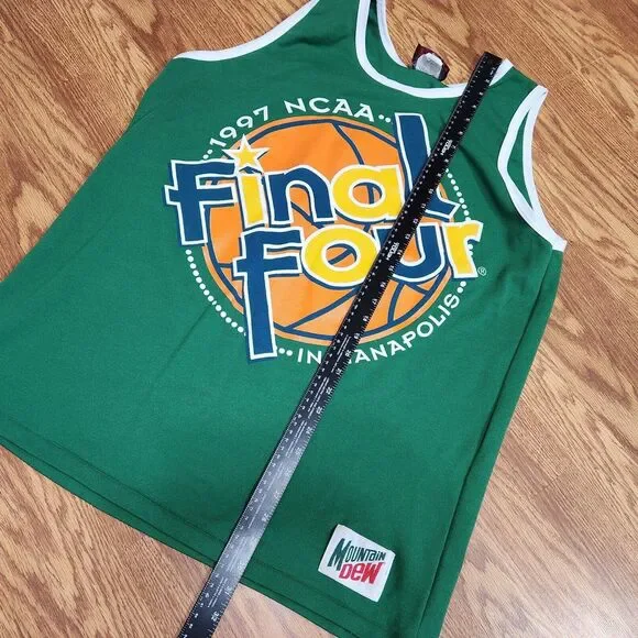 Vintage 1997 NCAA Final Four Jersey Mountain Dew Green Size XL Indianapolis Top - Picture 6 of 9